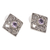 Amethyst button earrings, 'Mystical Flower' - Amethyst button earrings (image 2b) thumbail