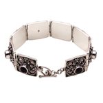 Amethyst bracelet, 'Mystical Flower' - Amethyst bracelet