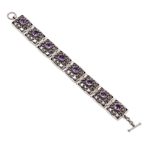 Amethyst bracelet, 'Mystical Flower' - Amethyst bracelet