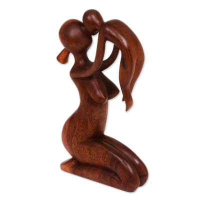Escultura de madera - Escultura familia en madera de suar