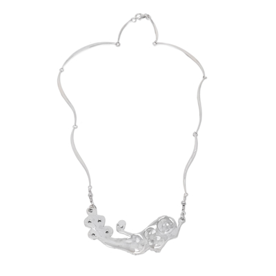 Amethyst choker, 'Mermaid Spell' - Amethyst Sterling Silver Pendant Necklace 