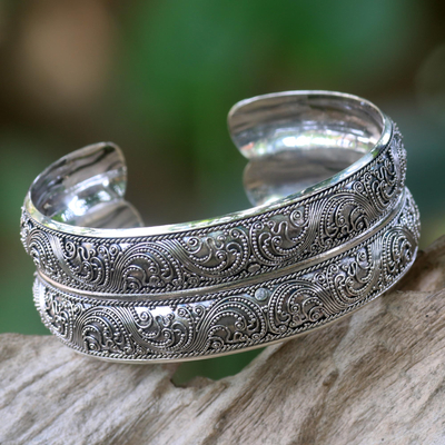 Sterling silver cuff bracelet, Double Imperial