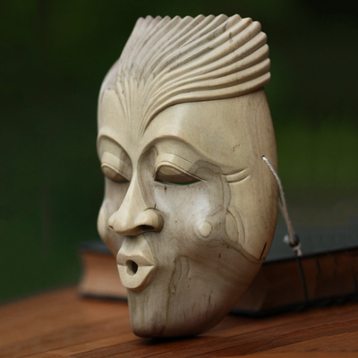 Wood mask, 'The Whistler' - Unique Modern Wood Mask
