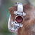 Garnet solitaire ring, 'Mystical Eye' - Modern Sterling Silver Garnet Ring
