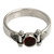 Garnet solitaire ring, 'Mystical Eye' - Modern Sterling Silver Garnet Ring thumbail