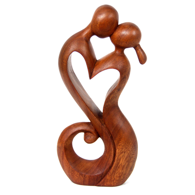 Escultura de madera - Escultura romántica en madera de suar