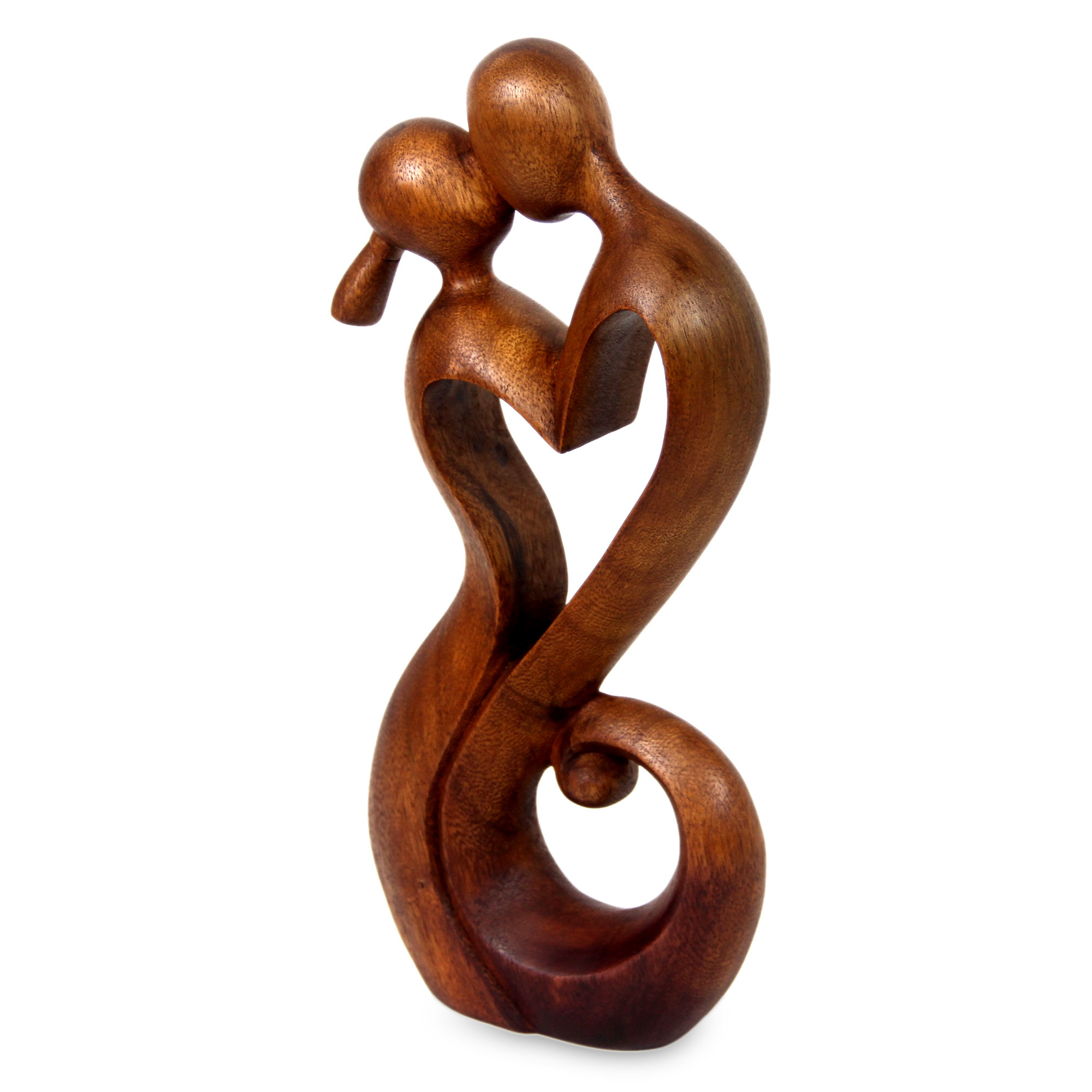 UNICEF Market | Romantic Suar Wood Sculpture - Everlasting Kiss I