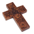 Wood cross, 'Lotus Blossoms' - Hand Carved Wood Wall Cross with Lotus Blossoms (image 2b) thumbail