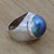 Cultured pearl solitaire ring, 'Blue Moon' - Sterling Silver and Pearl Domed Ring thumbail