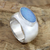 Opal solitaire ring, 'Lagoon Wonder' - Modern Opal and Silver Ring thumbail