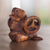 Wood statuette, 'Chimp at the Wheel' - Suar Wood Monkey Sculpture