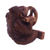 Wood statuette, 'Chimp at the Wheel' - Suar Wood Monkey Sculpture (image 2d) thumbail