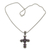 Amethyst cross necklace, 'New Directions' - Amethyst Sterling Silver Cross Necklace thumbail
