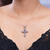 Amethyst cross necklace, 'New Directions' - Amethyst Sterling Silver Cross Necklace (image 2j) thumbail