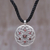 Garnet flower necklace, 'Lotus Blossom' - Floral Garnet Sterling Silver Necklace (image 2) thumbail