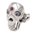 Men's rainbow moonstone and amethyst ring, 'Immortal' - Men's Indonesian Silver and Amethyst Skull Ring (image 2a) thumbail