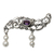 Cultured pearl and amethyst brooch pin, 'Misty Dew' - Amethyst and Pearl Sterling Silver Brooch Pin (image 2a) thumbail