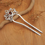 Garnet hairpin, 'Tiara'