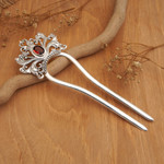 Garnet hairpin, 'Tiara' - Garnet hairpin