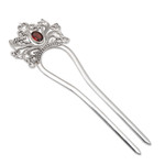 Garnet hairpin, 'Tiara' - Garnet hairpin