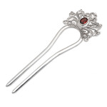 Garnet hairpin, 'Tiara' - Garnet hairpin