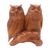 Wood sculpture, 'Twin Owls' - Hand Carved Wood Sculpture of Twin Owls from Bali