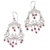 Garnet chandelier earrings, 'Smiling Clown' - Garnet Sterling Silver Filigree Earrings thumbail