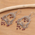 Garnet chandelier earrings, 'Smiling Clown' - Garnet Sterling Silver Filigree Earrings (image 2b) thumbail