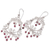 Garnet chandelier earrings, 'Smiling Clown' - Garnet Sterling Silver Filigree Earrings (image 2c) thumbail