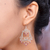 Garnet chandelier earrings, 'Smiling Clown' - Garnet Sterling Silver Filigree Earrings (image 2j) thumbail