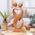 Wood sculpture, 'Heart to Heart' - Romantic Wood Sculpture (image 2) thumbail