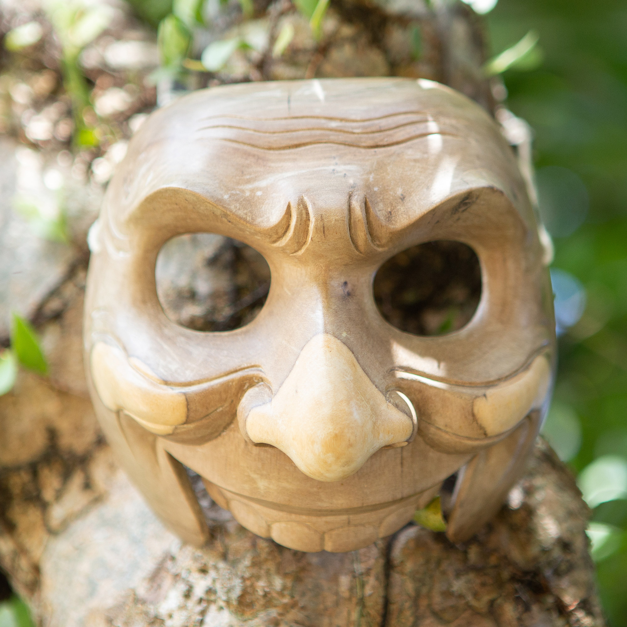 Wood mask, 'Classic Clown