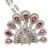 Garnet pendant necklace, 'Crimson Peacock' - Garnet pendant necklace (image 2c) thumbail