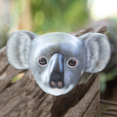 Wood mask, 'Cuddly Koala' - Wood mask