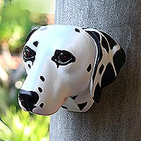 Wood mask, 'Spotty, the Dalmatian' - Wood mask