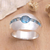 Blue topaz cocktail ring, 'Wink' - Silver and Blue Topaz Domed Ring (image 2b) thumbail