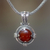Carnelian pendant necklace, 'Russet Oracle' - Sterling Silver Carnelian Pendant Necklace thumbail