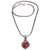 Halskette mit Karneol-Anhänger, „Russet Oracle“ – Halskette mit Karneol-Anhänger aus Sterlingsilber