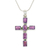 Amethyst cross necklace, 'Violet Light' - Amethyst Sterling Silver Cross Necklace thumbail
