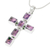 Amethyst cross necklace, 'Violet Light' - Amethyst Sterling Silver Cross Necklace (image 2b) thumbail