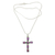 Amethyst cross necklace, 'Violet Light' - Amethyst Sterling Silver Cross Necklace