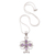 Amethyst cross necklace, 'Floral Cross' - Amethyst Sterling Silver Pendant Necklace  thumbail