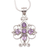 Amethyst cross necklace, 'Floral Cross' - Amethyst Sterling Silver Pendant Necklace  (image 2c) thumbail