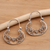 Sterling silver hoop earrings, 'Our Three Hearts' - Sterling Silver Hoop Earrings thumbail