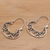 Sterling silver hoop earrings, 'Our Three Hearts' - Sterling Silver Hoop Earrings (image 2b) thumbail
