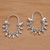 Sterling silver hoop earrings, 'Radiance' - Artisan Crafted Sterling Silver Hoop Earrings (image 2b) thumbail