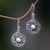 Pearl flower earrings, 'Moon Blossoms' - Floral Sterling Silver Pearl Dangle Earrings thumbail