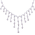 Mondstein-Wasserfall-Halskette - Kunsthandwerkliche Schmuck-Halskette aus Sterlingsilber mit Mondstein