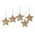 Beadwork ornaments, 'Glorious Star' (set of 5) - Gleaming Gold Stars Christmas Beadwork Ornaments Set of 5 thumbail