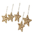 Beadwork ornaments, 'Glorious Star' (set of 5) - Gleaming Gold Stars Christmas Beadwork Ornaments Set of 5 (image 2b) thumbail